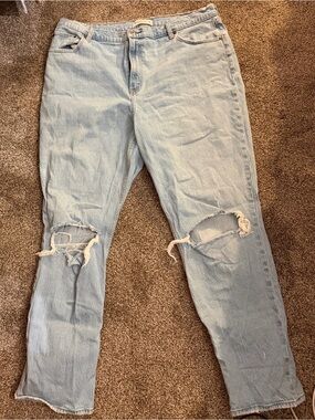 Abercrombie & Fitch Light Blue Distressed Boyfriend Jeans